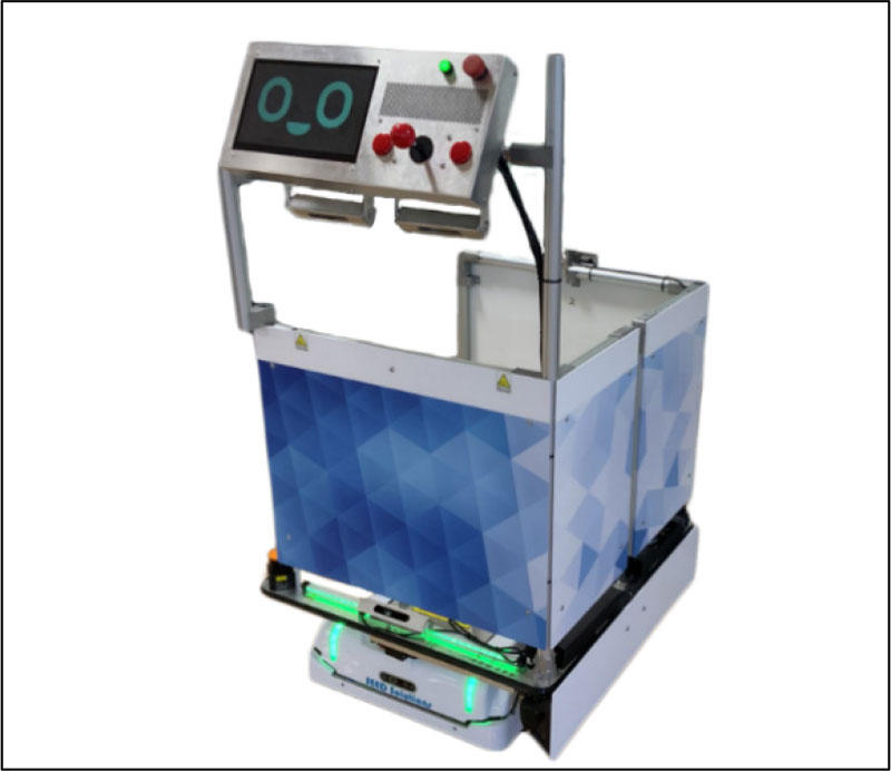 写真2　カート搬送ロボット画像（右斜め前）