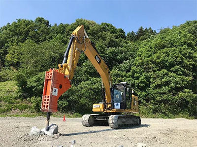 第一段階:自律制御による割岩作業