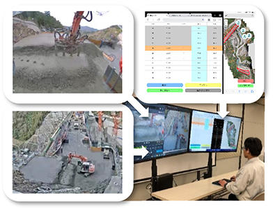写真3 遠隔でのコンクリート打設管理状況