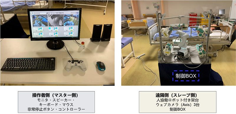 写真1　「T-支保工クイックセッター」による支保工建込み状況（トンネル外で実証中）