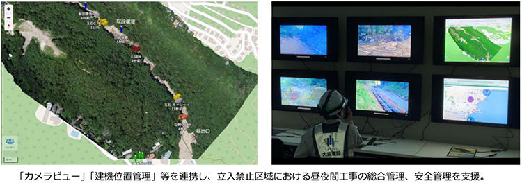 図4　災害復旧工事での現場状況可視化などの安全管理アプリケーション