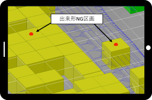 図2 掘削未完了区画の可視化例