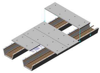 ダクタルPC床版を用いた合成桁橋イメージパース