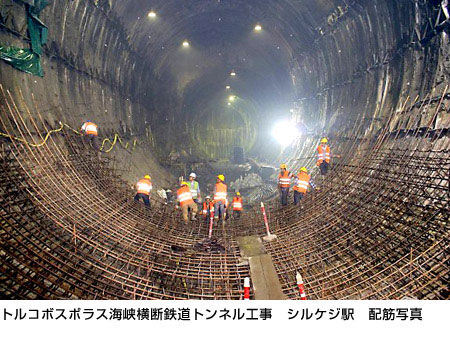 トルコボスポラス海峡横断鉄道トンネル工事　シルケジ駅　配筋写真