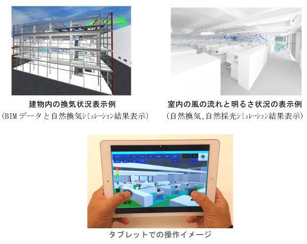 「T-BIMビューア」に環境シミュレーション表示機能を追加