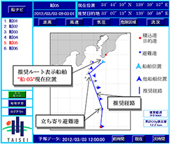 図2 ナビ表示画面例(推奨ルート表示)