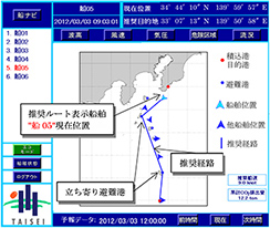 図2　ナビ表示画面例（推奨ルート表示）