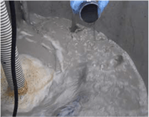 飛灰+水にナノ磁性除染剤を添加